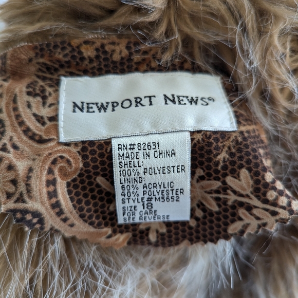 90s Does 70s VTG Penny Lane Trench Coat Afghan Paisley Print Faux Fur Trim 18 - Picture 8 of 16